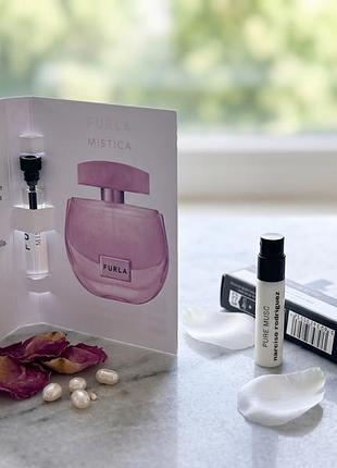 Набор оригинальных пробников женской парфюмерии: furla mistica и narciso rodriguez pure musc