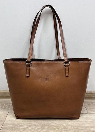Benci brothers bag велика шкіряна сумка тоут трапеція шопер для документів для ноотбука повсякденна натуральна шкіра швейцарія ручна робота коричнева