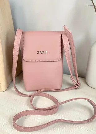 Женская мини сумочка клатч для телефона стиль зара, маленькая сумка zara 2010 розовая