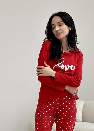 Пижама женская хлопковая трикотажная family look для мамы и дочки
