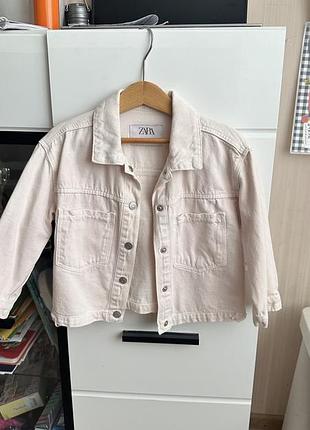 Джинсівка кремового кольору zara