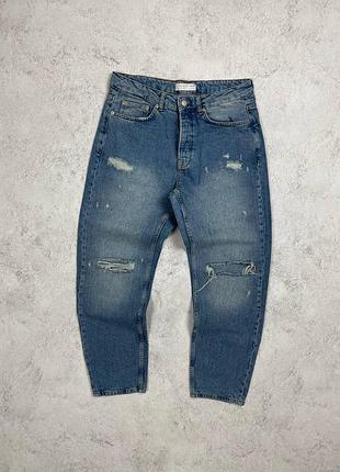 Сині джинси topman relaxed, рвані, з порваностями, mom, мом, бойфренд