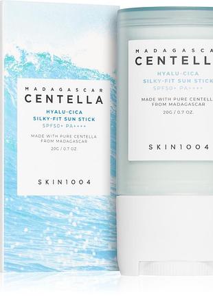 Солнцезащитный сток с центеллой и гиалуроновой кислотой skin1004 madagascar centella hyalu-cica silky-fit sun stick spf50+ pa++ (20 г)