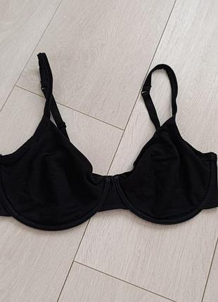 Черный бюстгальтер базовый бюст коттоновый лиф гладкий bhs 36d 80d 75e