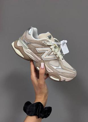 Женские кроссовки new balance 9060 beige / silver / smb+ 🔗