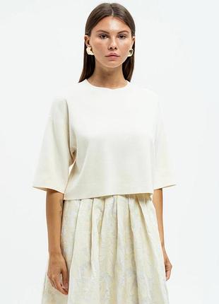 Max mara weekend молочний  базовий светр з віскози