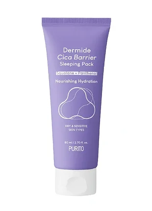 Успокаивающая ночная маска для лица с центеллой purito dermide cica barrier sleeping pack (80 мл)