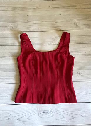 Красный топ в корсетном стиле boohoo
