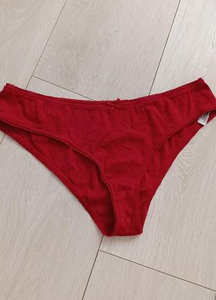 Красные трусики базовые трусы коттоновые с перфорацией primark m м 10 38 46