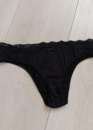 Черные кружевные трусики ажурные трусы вьющиеся m&amp;s xs s 6 8 34 36 42 44