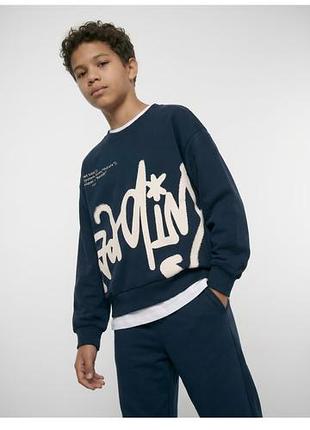 Свитшот crew neck loose с принтом