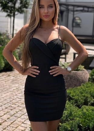 Женское платье 🖤тянется идеально 🔥 черное платье edge street 👗 облегающее мини платье bodycon 🖤 маленькое черное платье на бретелях с фигурным вырезом
