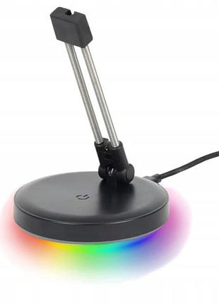 Підставка для кабелю миші battletron mouse bungee led rgb чорна