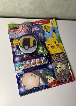 Дитячий журнал pokémon № 220 + pokéball-box з наліпками та пак карток