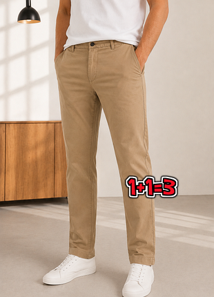 🎁1+1=3** фірмові пісочні чоловічі брюки чинос marks&spencer, розмір 48 - 50