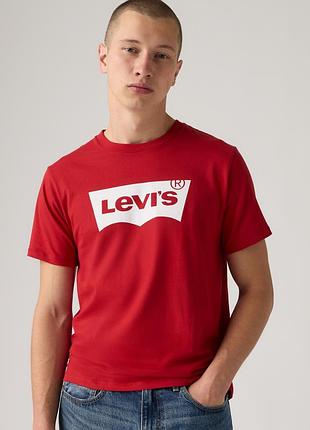 Мужская футболка levi's graphic set-in neck t-shirt 177830141 - красный, 100% хлопок, классический крой. оригинал.