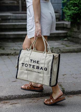 Сумка - шоппер marc jacobs the jacquard large tote bag beige бежевый женский