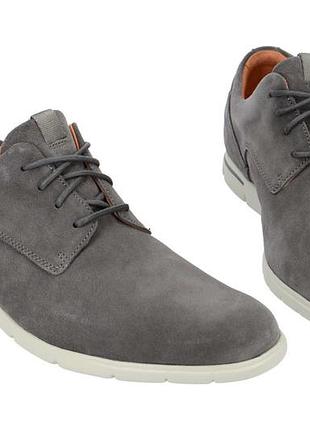Clarks vennor walk - элегантные мужские замшевые полуботинки - туфли на шнуровке р.44