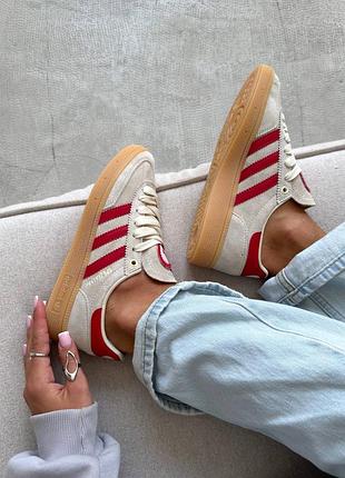Женские кроссовки adidas spezial cream scarlet valentine's day