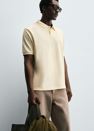 Футболка zara поло 19626 pastel yellow