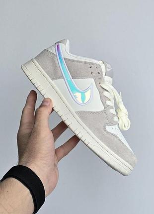 Серые кроссовки унисекс nike sb dunk low ivory milk white х данк 36