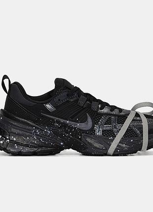 Черные кроссовки унисекс nike v2k runtekk black silver custom х найк 37
