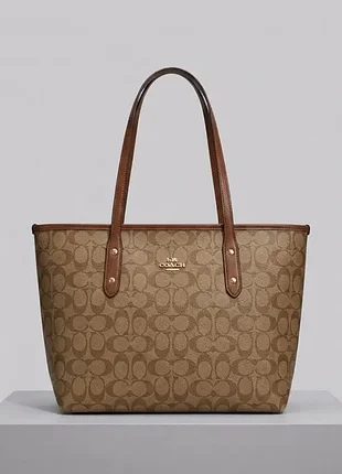 Сумка - шоппер coach city tote brown коричневый женский