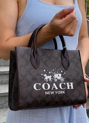 Женская сумочка coach коричневая
