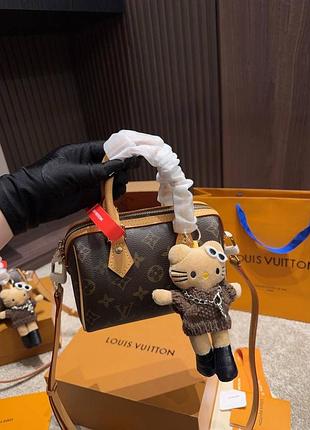 😻vuitton nano speedy monogram canvas hello kitty premium😻 канва натуральная кожа стильная мини сумочка с хелоу китти милый подарок девушке
