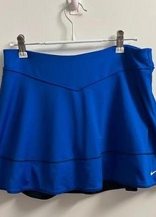 Яркая синяя теннисная юбка-шорты nike dri-fit