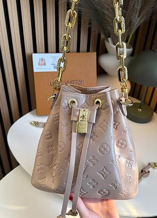 💛👜louis bucket bag premium black брендовая сумка торба натуральная кожа бежевая с золотой цепью люкс