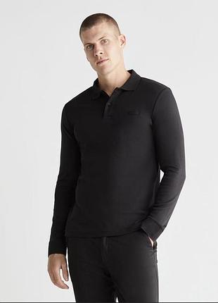 Лонгслів calvin klein, футболка - поло чорна унісекс кельвін кляйн, поло с длинным рукавом calvin klein