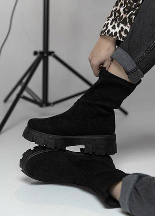 Женские ботинки zam black 20-909-1 вт7689