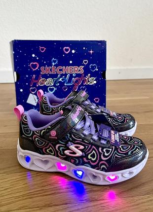 Дитячі кросівки skechers heart lights boogie love з підсвіткою, розмір 27