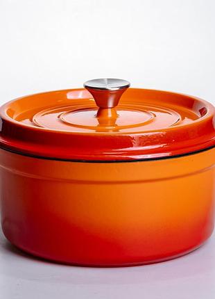 Кокотниця чавунна емальована 4,5 л, помаранчевий yiwu hp-flg-4 orange