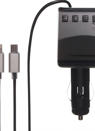 Автомобільний fm модулятор hz h22bt ∙ fm-трансмітер з bluetooth від прикурювача з usb портом + кабель usb + кабель iphone