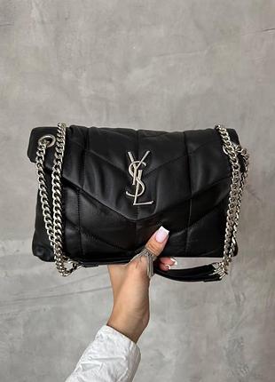 Saint laurent puffer small in nappa leather black/silver