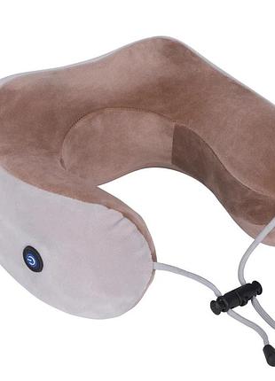Массажная подушка для шеи с памятью u-shaped upgrade vibration pillow от батареек