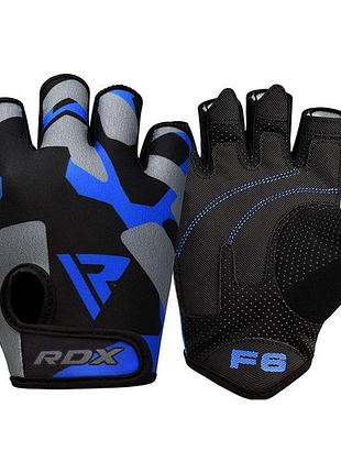 Перчатки для фитнеса rdx f6 sublimation blue легкие эластичные для тренировок в зале и дома ve-33