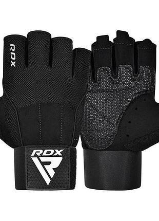 Перчатки для фитнеса rdx w3 черные с eva амортизацией для тяжелой атлетики и тренировок на выносливость ve-33