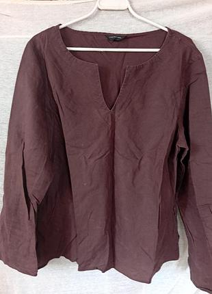 Женская шоколадная блуза туника с длинным рукавом florence + fred (f&amp;f) р. 18 (xl/xxl / 46-48)