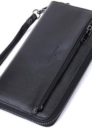 Удобный клатч для мужчин из натуральной кожи st leather 22681 черный