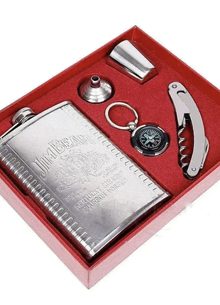 Подарунковий набір фляга + компас + мультиніж xl-5508 ∙ чоловічий подарунковий набір wine xl-5508 для туризму та відпочинку