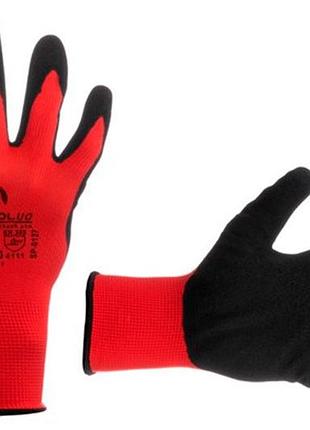 Рукавички intertool нітрилові пориста 10" (червоно-чорна) 3 шт. (sp-0127) (3 шт.)