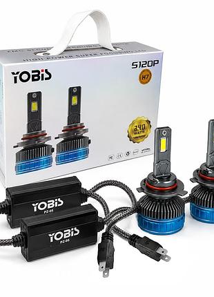 Світлодіодні лампи h7 yobis s120p 120w 15000lm — яскраве біле світло 6000k, canbus