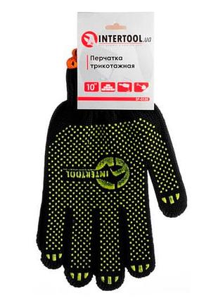 Перчатки intertool 60/40 с точкой 90г черные 10" sp-0125 (sp-0125) (12 шт.) 2