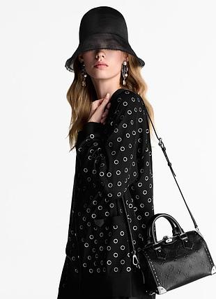🖤 louis speedy trunk 20 black premium натуральна шкіра брендова міні сумочка луї