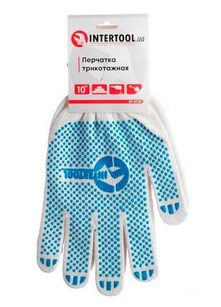 Перчатки intertool 70/30 с точкой 55г белые 10" (sp-0130) (12 шт.) 2