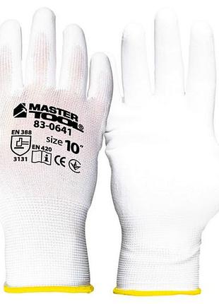 Перчатка mastertool полиуретановая белая 10" (83-0641) (6 шт.)