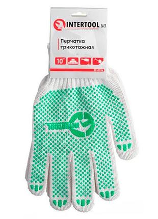 Перчатки intertool 60/40 с точкой 90г белые 10" (sp-0126) 2